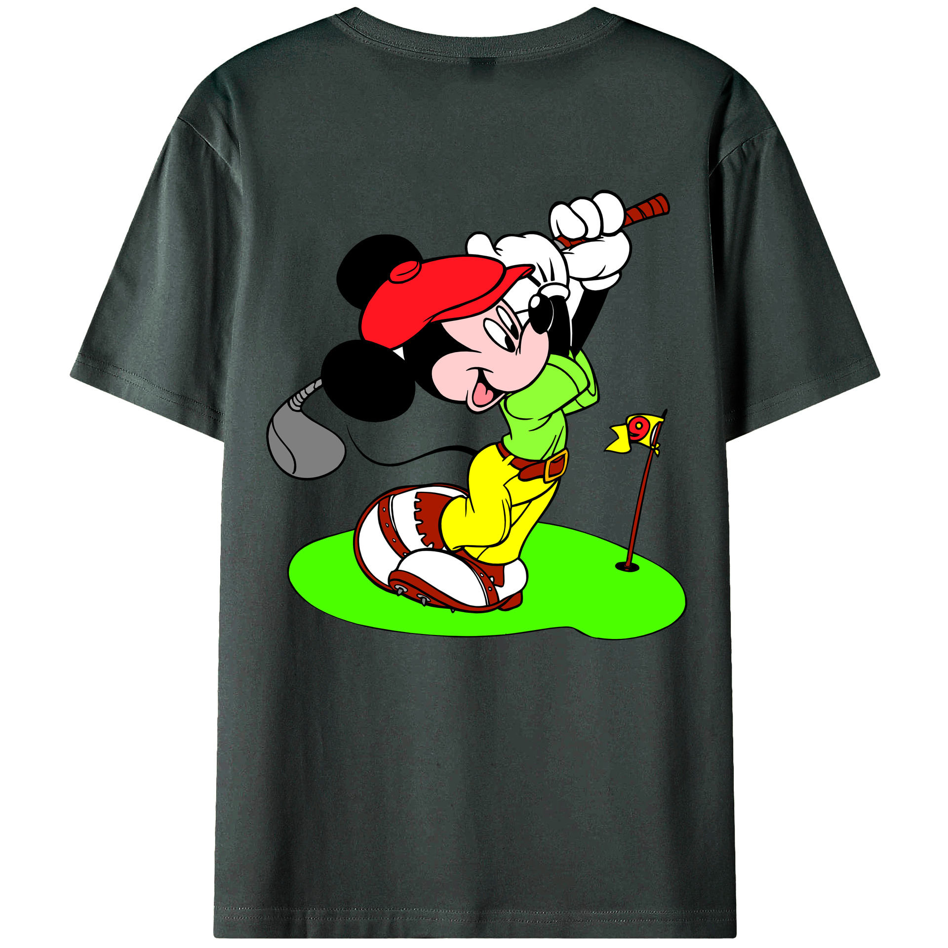 ミッキーマウス Mickey Mouse 綿100％ メンズ半袖Tシャツ（バックプリント） 通気性
